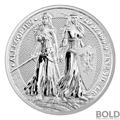 2022 Germania Allegories Polonia 50 Mark 10 oz Silver BU