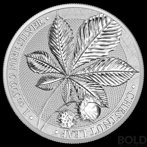 2021 Germania Mythical Forest: Chestnut Leaf 1 oz Silver BU