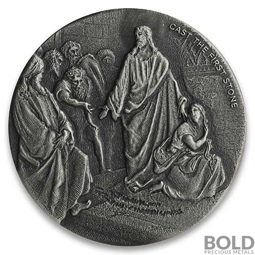 2019 Silver 2 oz Scottsdale Biblical Series - Cast the First Stone