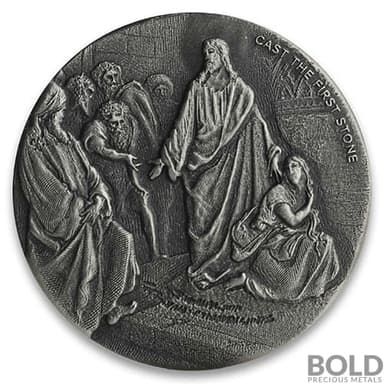 2019 Silver 2 oz Scottsdale Biblical Series - Cast the First Stone