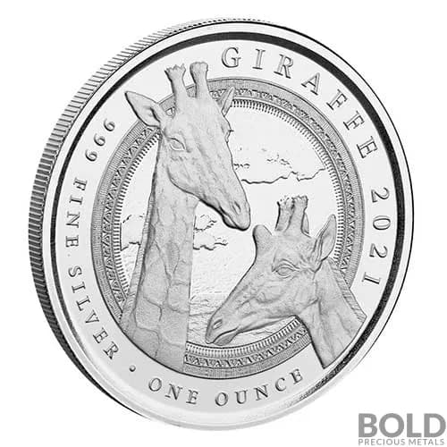 2021 Equatorial Guinea Giraffe 1 oz Silver Coin