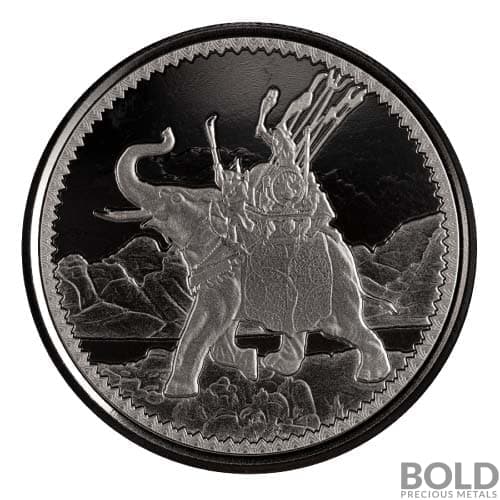 2022 Gibraltar Royal Arms of England: War Elephant Silver 1 oz BU