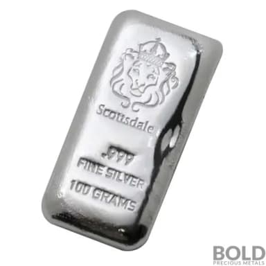 Silver 100 gram Scottsdale Cast Bar