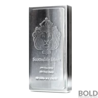 Silver 100 oz Scottsdale KING Stacker Bar