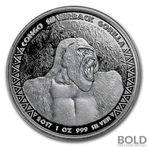1 oz Republic of Congo Gorilla 2017