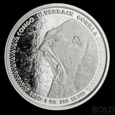 2020 Republic of Congo Gorilla Silver 1 oz