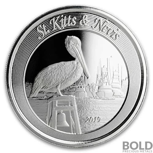 2019 St. Kitts & Nevis Silver Brown Pelican 1 oz