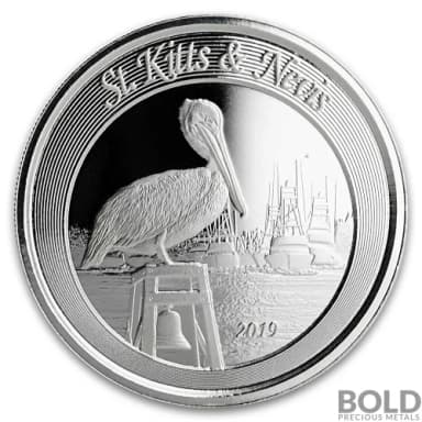 2019 St. Kitts & Nevis Silver Brown Pelican 1 oz