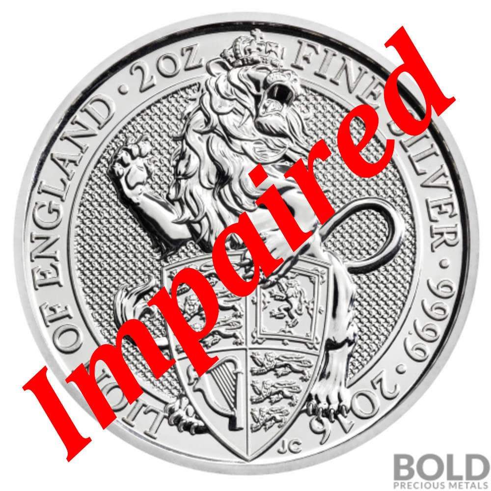 2016 Silver GB Queen's Beasts (The Lion) - 2 oz *IMPAIRED