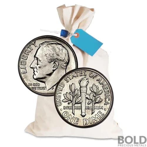 90% Silver $10 FV Mixed Dimes Bag Circulated/Junk