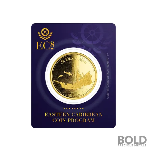 2021 Gold 1 oz St Kitts & Nevis Shipwreck Coin BU