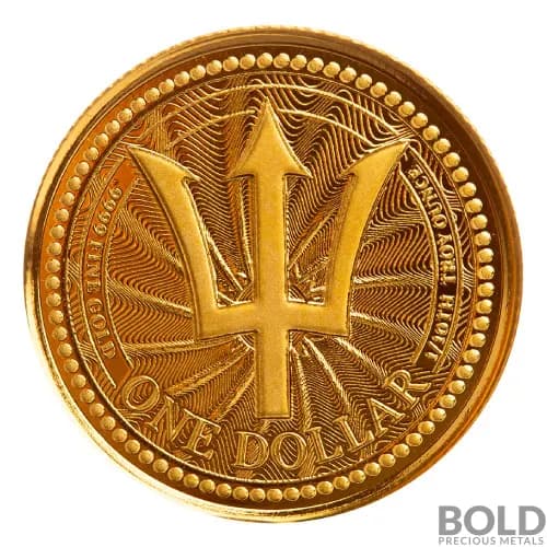 2023 Gold 1/10 oz Barbados Trident Coin