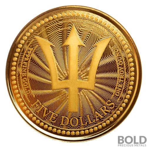 2023 Gold 1 oz Barbados Trident Coin