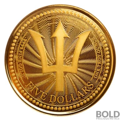 2023 Gold 1 oz Barbados Trident Coin