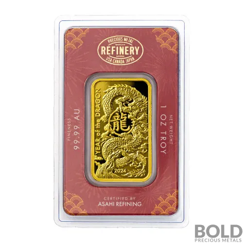 1 oz Asahi Dragon Gold Bar (In Assay)
