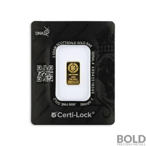 Gold 2 Gram Scottsdale Lion Bar