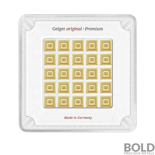 Gold 25x1 Gram Geiger Edelmetalle Square Multicard Bar (Capsule)