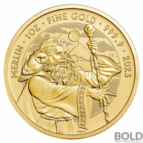 2023 Gold 1 oz Great Britain Myths & Legends: Merlin Coin BU