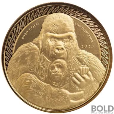 2023 Gold 1 oz Congo Gorilla BU Coin