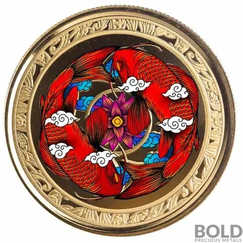 2023 Gold 1 oz Fiji Koi Fish Proof Coin (Colored)