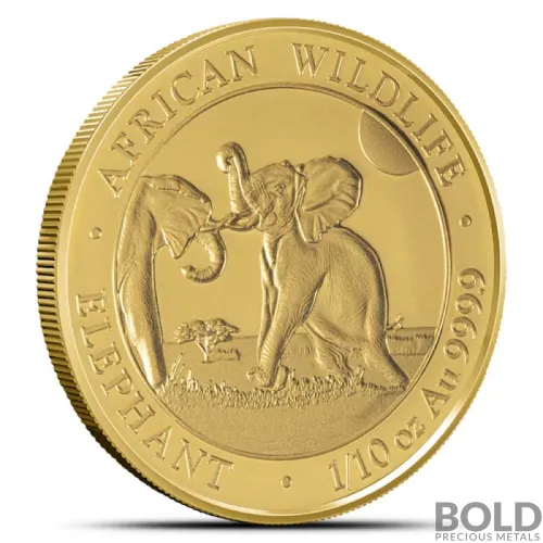 2024 1/10 oz Somalia Elephant Gold Coin (BU)
