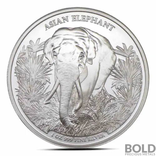 2023 1 oz Cambodia Asia Big Five Elephant Silver Coin (BU)
