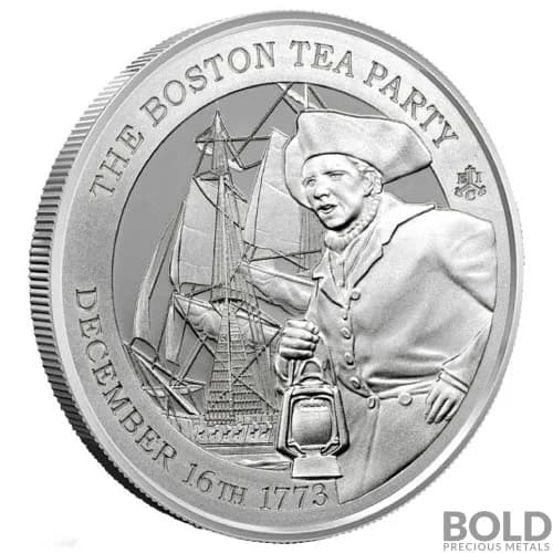 2023 1 oz St. Helena The Boston Tea Party Silver Coin (BU)