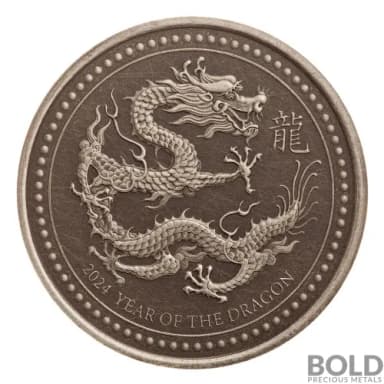 2024 Silver 1/2 oz Samoa Year of the Dragon Antiqued Coin