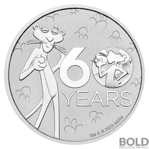 2024 1 oz Tuvalu Pink Panther 60th Anniversary Silver Coin (BU)