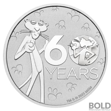 2024 1 oz Tuvalu Pink Panther 60th Anniversary Silver Coin (BU)