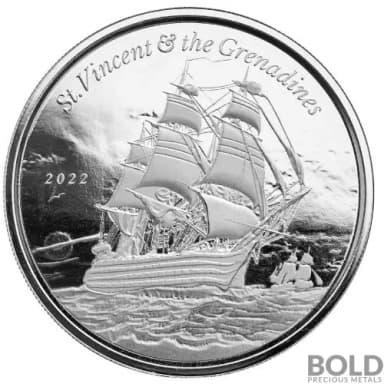 2022 Silver 1 oz EC8 St Vincent Grenadines War Ship Coin BU