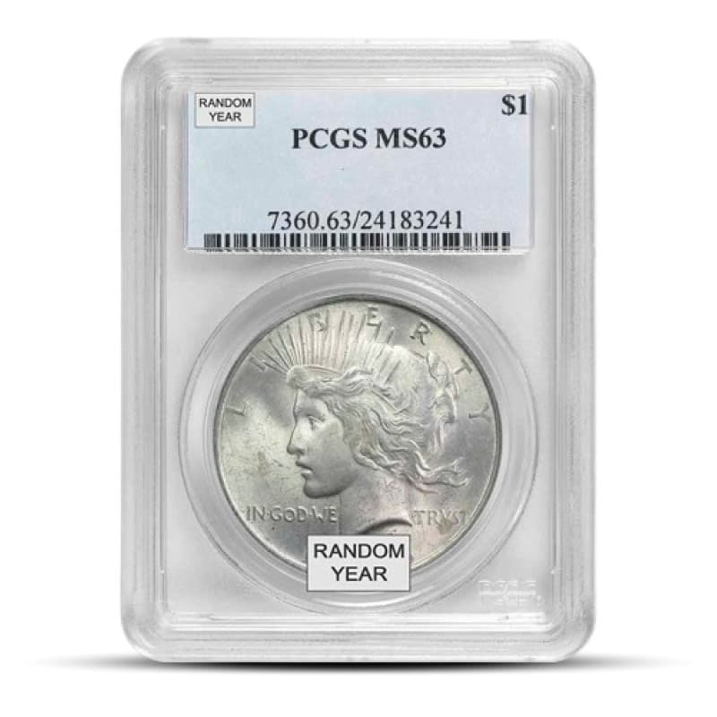 Silver Peace Dollar PCGS MS63 (Random)