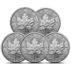 Lot of 5 - 2024 1 oz Canadian Maple Leaf Platinum Coin (BU)